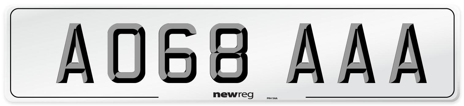 AO68 AAA Number Plate from New Reg